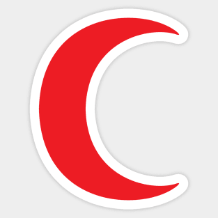 Crescent (red) Sticker